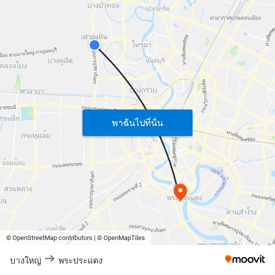 บางใหญ่ to พระประแดง map