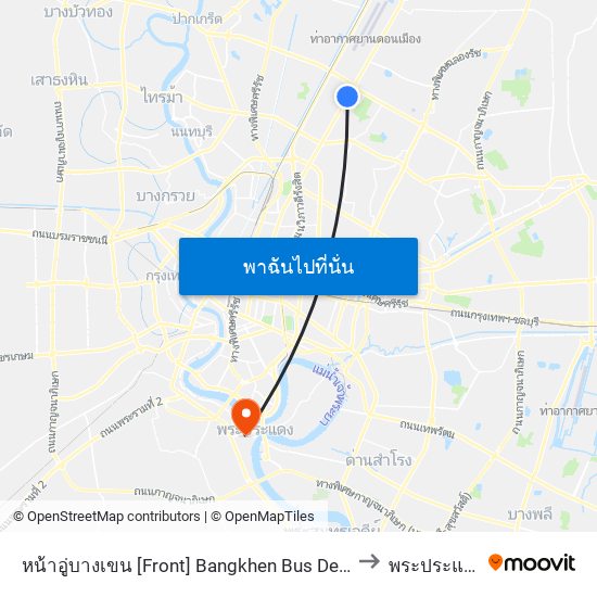 หน้าอู่บางเขน [Front] Bangkhen Bus Depot to พระประแดง map