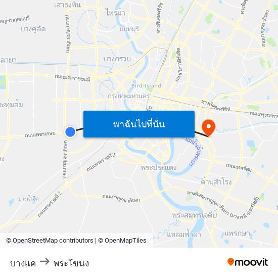 บางแค to พระโขนง map