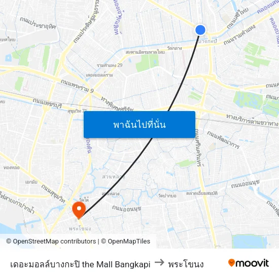 เดอะมอลล์บางกะปิ the Mall Bangkapi to พระโขนง map