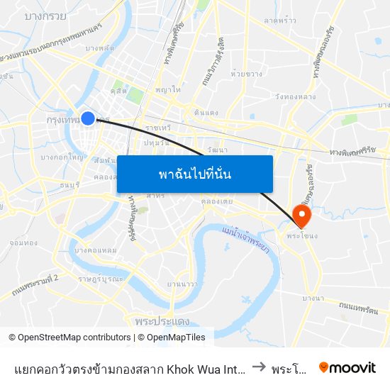 แยกคอกวัวตรงข้ามกองสลาก Khok Wua Intersection to พระโขนง map