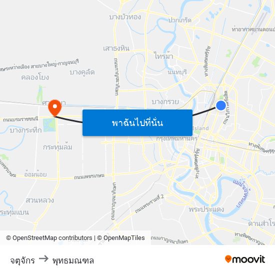 จตุจักร to พุทธมณฑล map