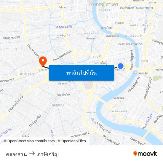 คลองสาน to ภาษีเจริญ map