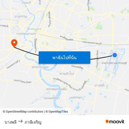 บางพลี to ภาษีเจริญ map