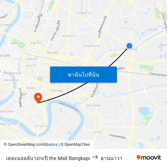 เดอะมอลล์บางกะปิ the Mall Bangkapi to ยานนาวา map