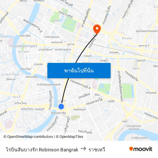 โรบินสันบางรัก Robinson Bangrak to ราชเทวี map