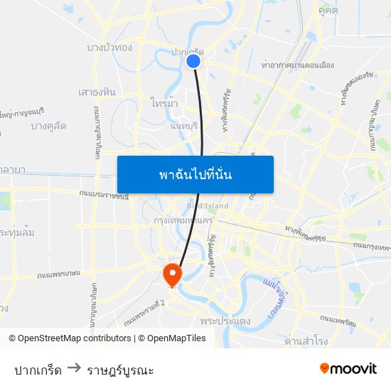 ปากเกร็ด to ราษฎร์บูรณะ map