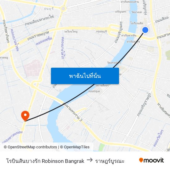 โรบินสันบางรัก Robinson Bangrak to ราษฎร์บูรณะ map