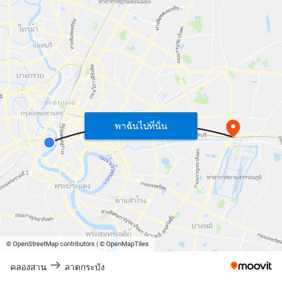 คลองสาน to ลาดกระบัง map