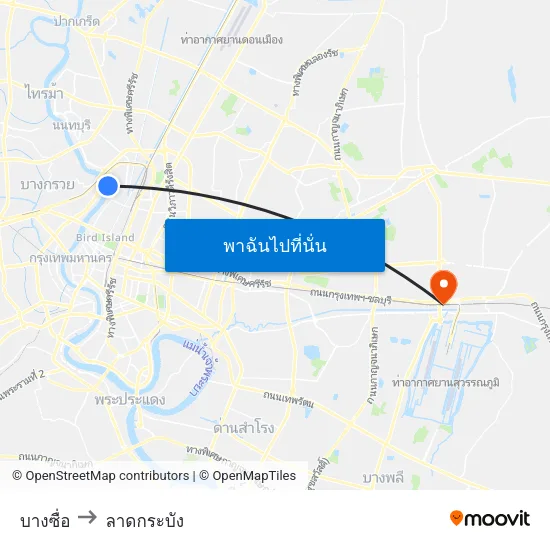 บางซื่อ to ลาดกระบัง map