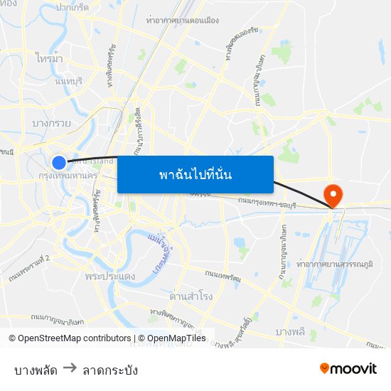 บางพลัด to ลาดกระบัง map