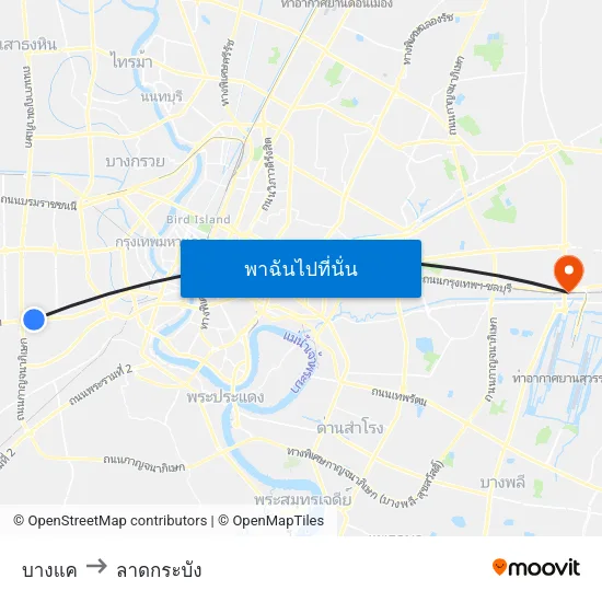 บางแค to ลาดกระบัง map