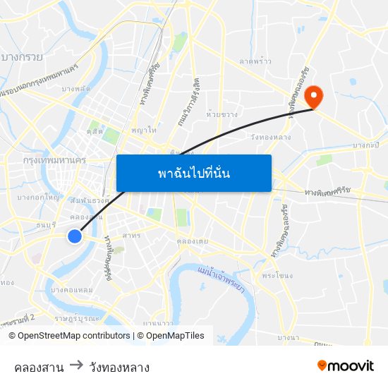 คลองสาน to วังทองหลาง map