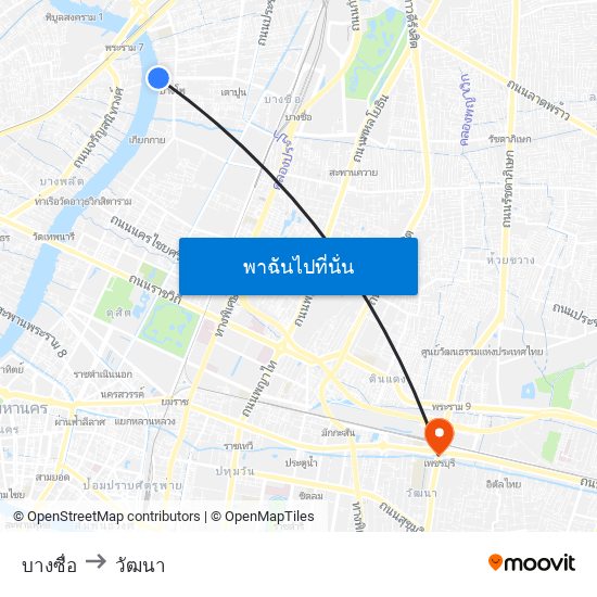 บางซื่อ to วัฒนา map