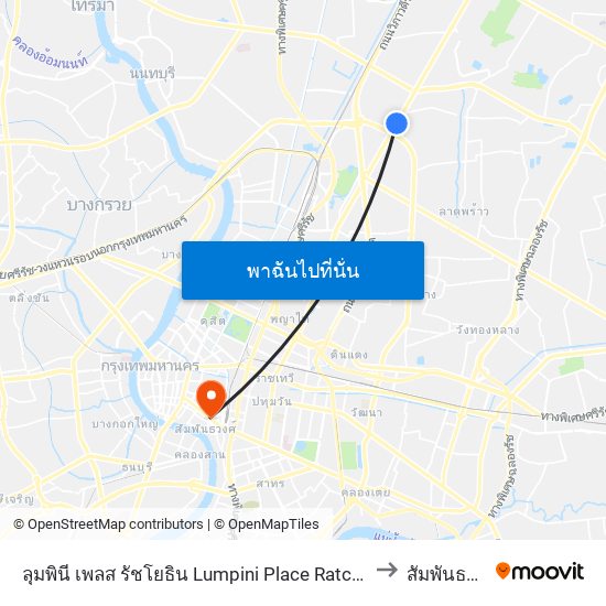 ลุมพินี เพลส รัชโยธิน  Lumpini Place Ratchayotin to สัมพันธวงศ์ map