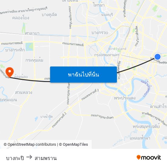 บางกะปิ to สามพราน map