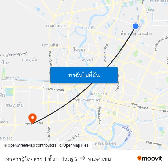 อาคารผู้โดยสาร 1 ชั้น 1 ประตู 6 to หนองแขม map