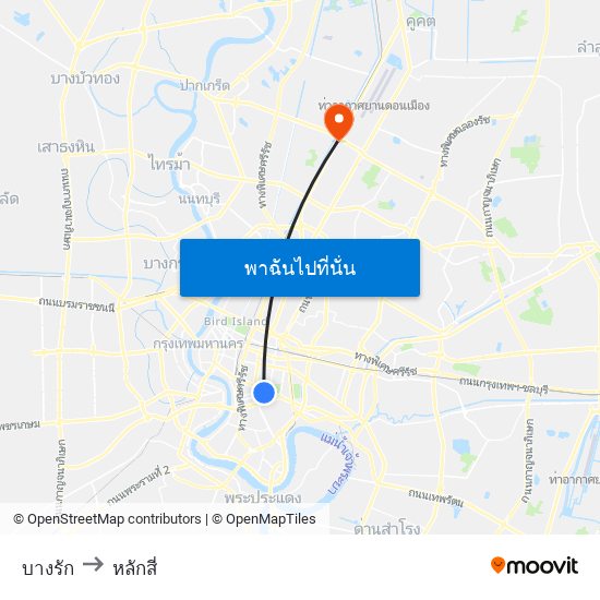 บางรัก to หลักสี่ map