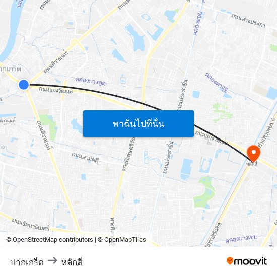 ปากเกร็ด to หลักสี่ map