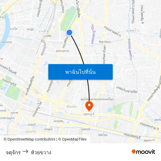 จตุจักร to ห้วยขวาง map