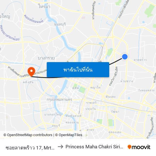 ซอยลาดพร้าว 17, Mrt ลาดพร้าว ,ลาดพร้าว 19 to Princess Maha Chakri Sirindhorn Anthropology Center map