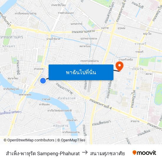 สำเพ็ง-พาหุรัด Sampeng-Phahurat to สนามศุภชลาศัย map