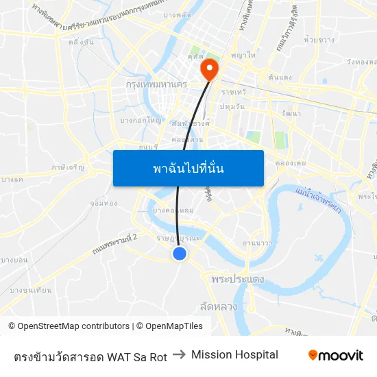 ตรงข้ามวัดสารอด WAT Sa Rot to Mission Hospital map
