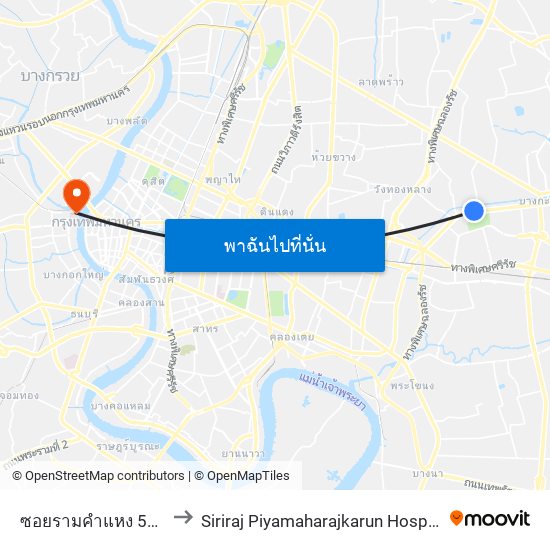 ซอยรามคำแหง 59 (ตรงข้ามสนามกีฬา (การกีฬา)) to Siriraj Piyamaharajkarun Hospital (SiPH) (โรงพยาบาลศิริราช ปิยมหาราชการุณย์) map