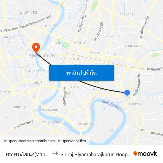 Btsพระโขนง(ทางออก3) Bts Phra Khanong (Exit 3) to Siriraj Piyamaharajkarun Hospital (SiPH) (โรงพยาบาลศิริราช ปิยมหาราชการุณย์) map