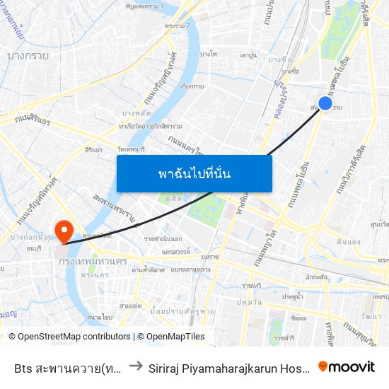 Bts สะพานควาย(ทางออก2) Bts Saphan Khwai (Exit 2) to Siriraj Piyamaharajkarun Hospital (SiPH) (โรงพยาบาลศิริราช ปิยมหาราชการุณย์) map