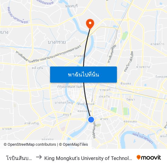 โรบินสันบางรัก Robinson Bangrak to King Mongkut's University of Technology North Bangkok (KMUTNB) (มหาวิทยาลัยเทคโนโลยีพระจอมเกล้าพระน map