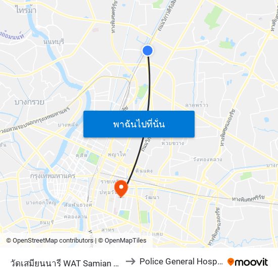 วัดเสมียนนารี WAT Samian Nari to Police General Hospital map