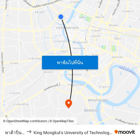 พาต้าปิ่นเกล้า Pata Pinklao to King Mongkut's University of Technology Thonburi (KMUTT) (มหาวิทยาลัยเทคโนโลยีพระจอมเกล้าธนบุรี (KM map