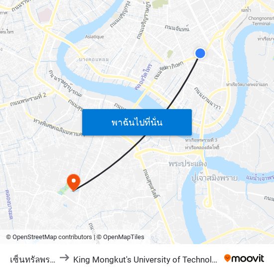 เซ็นทรัลพระราม 3 Central Rama 3 to King Mongkut's University of Technology Thonburi (KMUTT) (มหาวิทยาลัยเทคโนโลยีพระจอมเกล้าธนบุรี (KM map