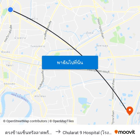 ตรงข้ามเซ็นทรัลลาดพร้าว  Central Ladprao to Chularat 9 Hospital (โรงพยาบาลจุฬารัตน์ 9) map