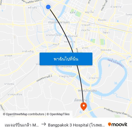 เมเจอร์ปิ่นเกล้า Major Pinklao to Bangpakok 3 Hospital (โรงพยาบาลบางปะกอก 3) map