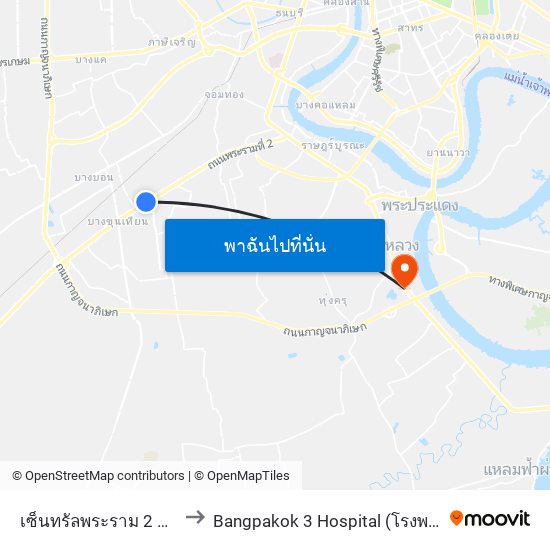 เซ็นทรัลพระราม 2 Central Rama 2 to Bangpakok 3 Hospital (โรงพยาบาลบางปะกอก 3) map