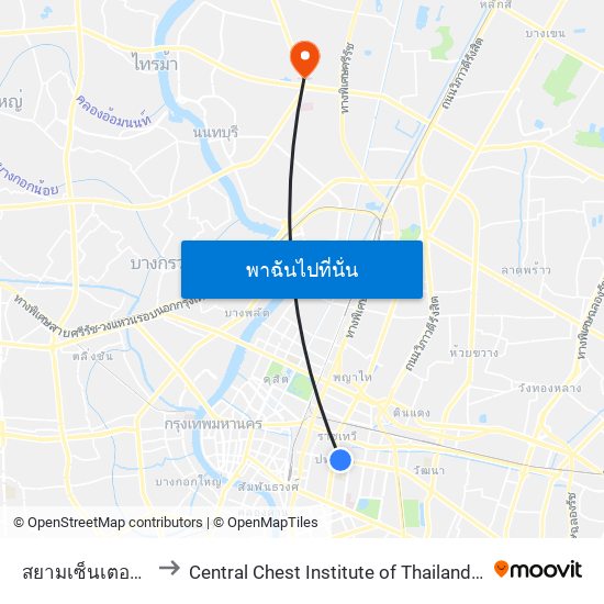 สยามเซ็นเตอร์ Siam Center to Central Chest Institute of Thailand (CCIT) (สถาบันโรคทรวงอก) map