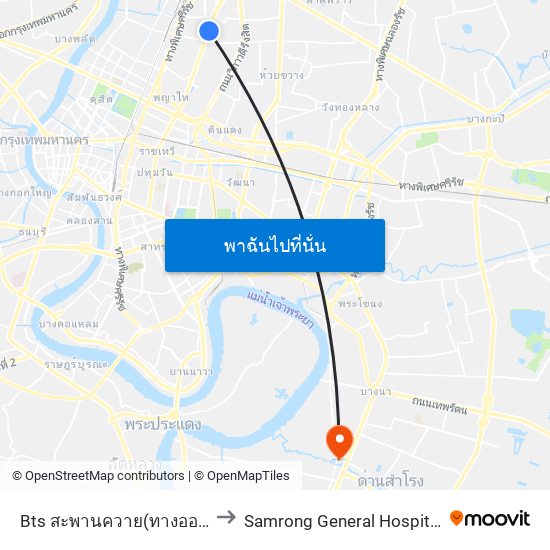 Bts สะพานควาย(ทางออก2) Bts Saphan Khwai (Exit 2) to Samrong General Hospital (โรงพยาบาลสำโรงการแพทย์) map