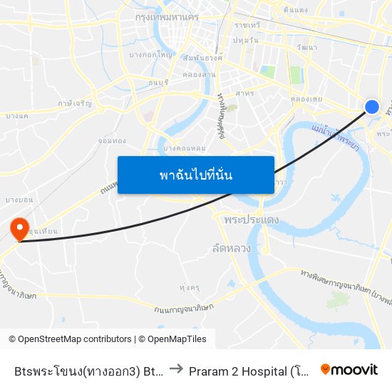 Btsพระโขนง(ทางออก3) Bts Phra Khanong (Exit 3) to Praram 2 Hospital (โรงพยาบาลพระราม 2) map