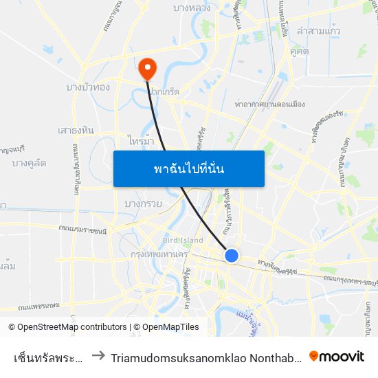 เซ็นทรัลพระราม 9 Central Rama 9 to Triamudomsuksanomklao Nonthaburi School (โรงเรียนเตรียมอุดมศึกษาน้อมเกล้า นนทบุรี) map