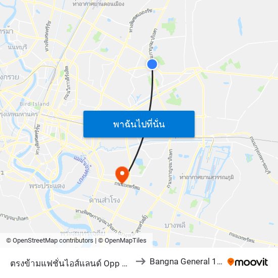 ตรงข้ามแฟชั่นไอส์แลนด์ Opp Fashion Island to Bangna General 1 Hospital map
