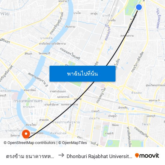 ตรงข้าม ธนาคารทหารไทย (สำนักงานใหญ่) to Dhonburi Rajabhat University (มหาวิทยาลัยราชภัฎธนบุรี) map