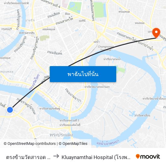 ตรงข้ามวัดสารอด WAT Sa Rot to Kluaynamthai Hospital (โรงพยาบาลกล้วยน้ำไท) map