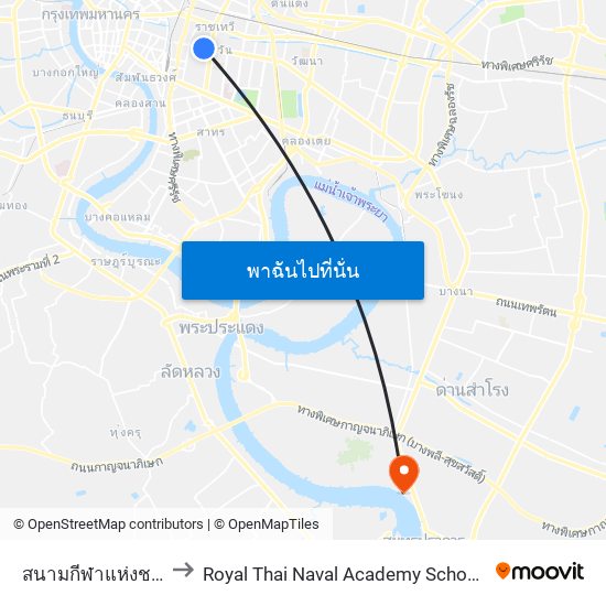 สนามกีฬาแห่งชาติ National Stadium to Royal Thai Naval Academy School Hospital (โรงพยาบาลโรงเรียนนายเรือ) map