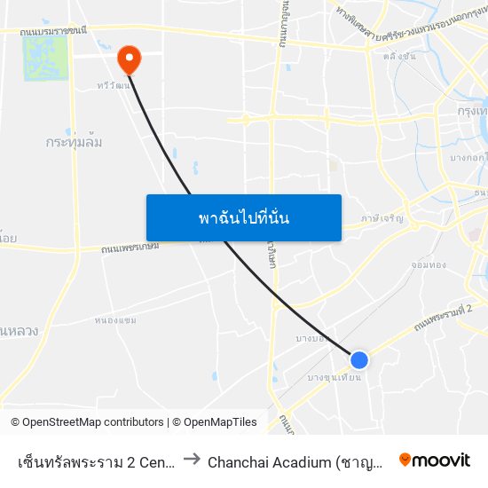 เซ็นทรัลพระราม 2 Central Rama 2 to Chanchai Acadium (ชาญชัย อะเคเดียม) map