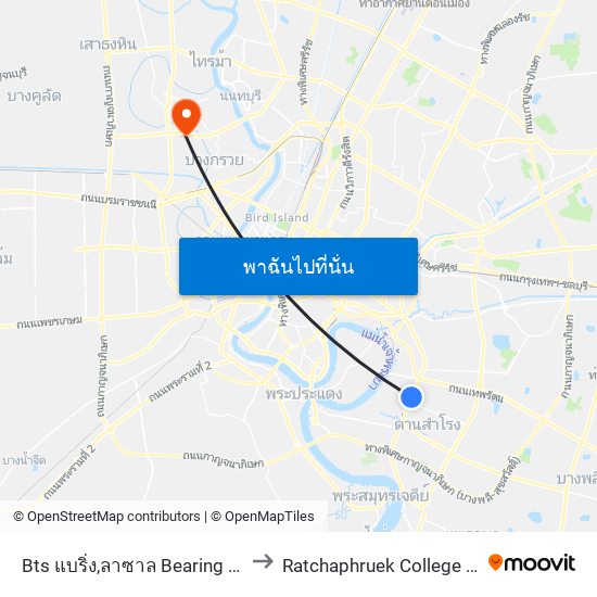 Bts แบริ่ง,ลาซาล Bearing Skytrain Station, Lasal to Ratchaphruek College (วิทยาลัยราชพฤกษ์) map