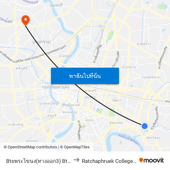 Btsพระโขนง(ทางออก3) Bts Phra Khanong (Exit 3) to Ratchaphruek College (วิทยาลัยราชพฤกษ์) map