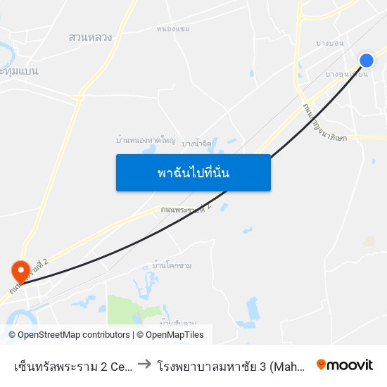 เซ็นทรัลพระราม 2 Central Rama 2 to โรงพยาบาลมหาชัย 3 (Mahachai 3 Hospital) map