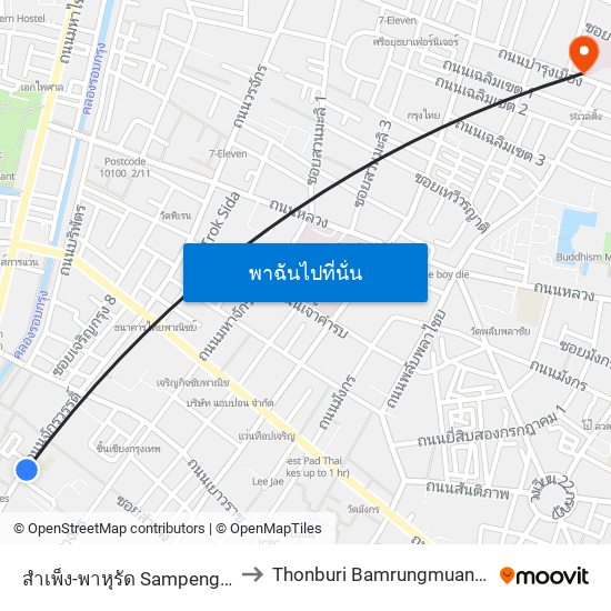 สำเพ็ง-พาหุรัด Sampeng-Phahurat to Thonburi Bamrungmuang Hospital map